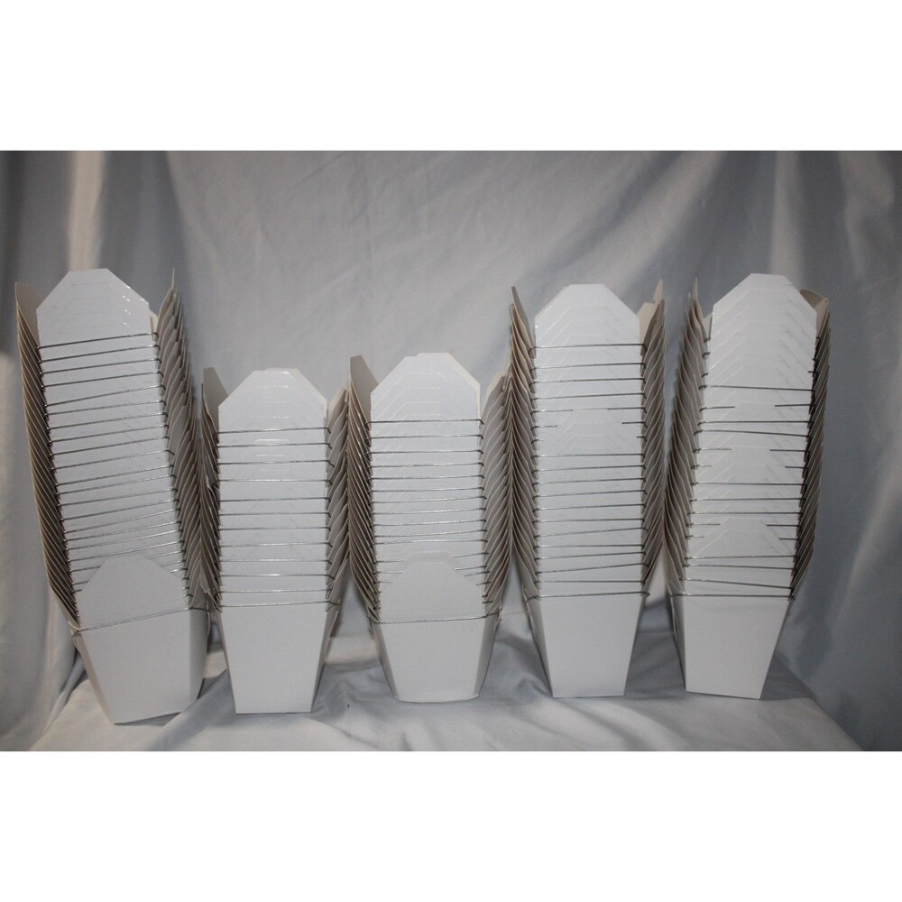 Lot of 70 Chinese Take Out Boxes Plain White New Never Used Unbranded
